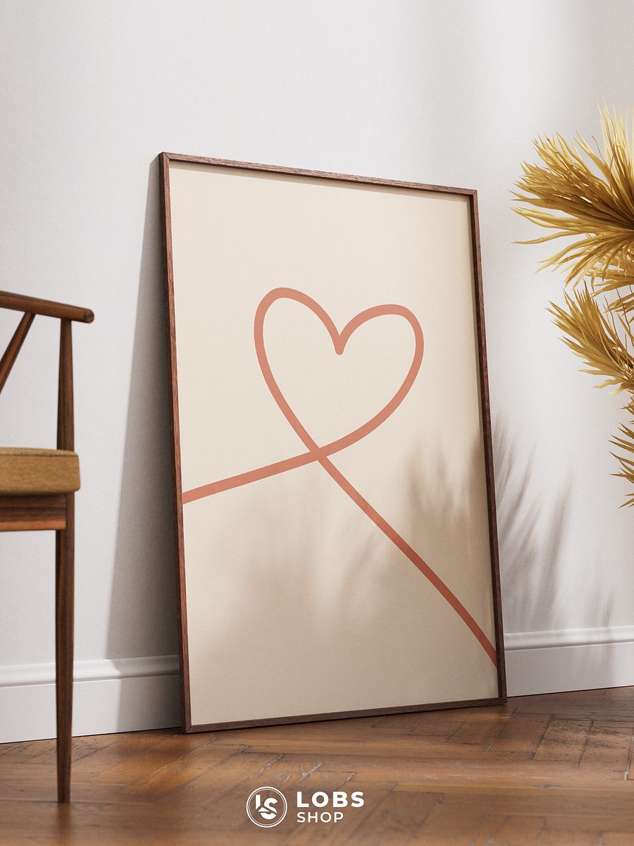 Heart Lines Minimalist Wall Art – Stylish Wall Decor for a Chic Aesthetic | Perfect Gift for Art Lovers product image (3)