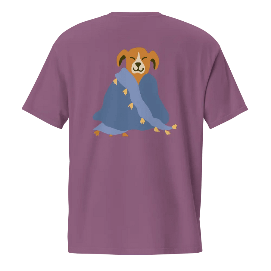 Happy Dog in Cozy Canine Blanket-Comfort Colors Unisex Garment-Dyed Pocket T-Shirt product image (9)