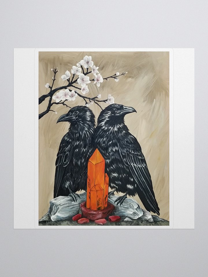 Tangerine quartz with ravens vinyl sticker product image (1)