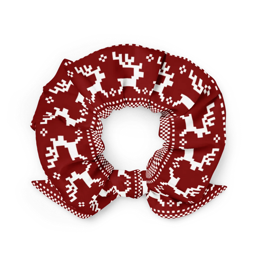Winterberry Red Reindeer Scrunchie with Bow product image (4)