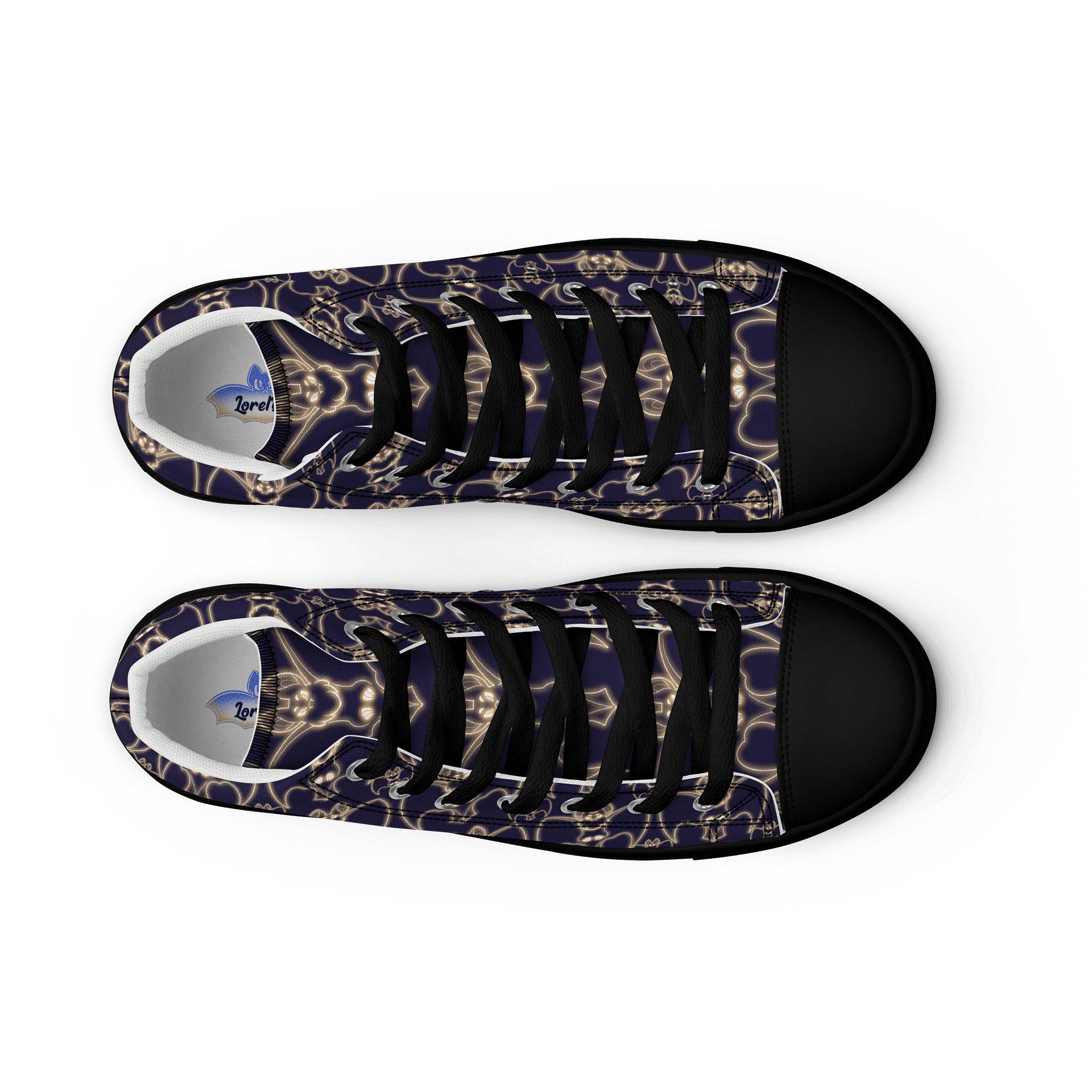 Neon Bat Woman's High Top Canvas Shoes product image (9)