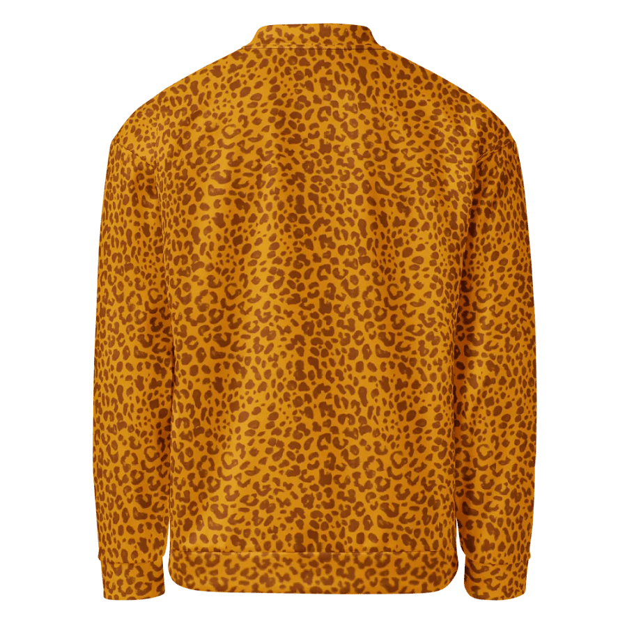 Leopard Print Honey Yellow Bomber Jacket product image (6)