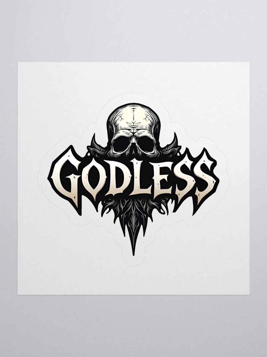 GODLESS Gothic Skull Kiss Cut Sticker product image (3)