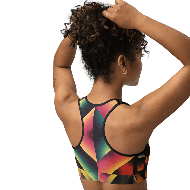 Abstract Lithographic Pattern Design Sports Bra - V7 product image (2)