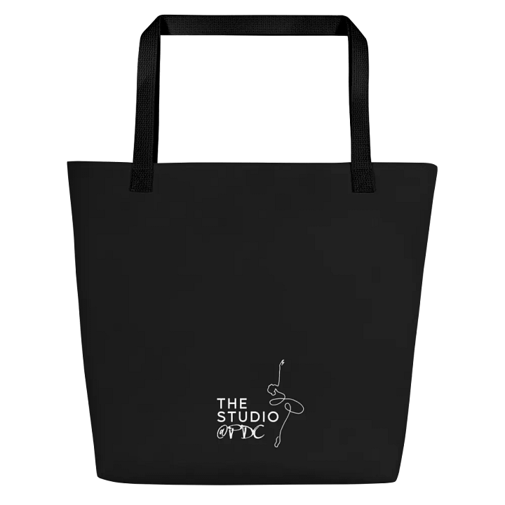 Shoe Bag Tote | Black with White Logo and Quote product image (2)