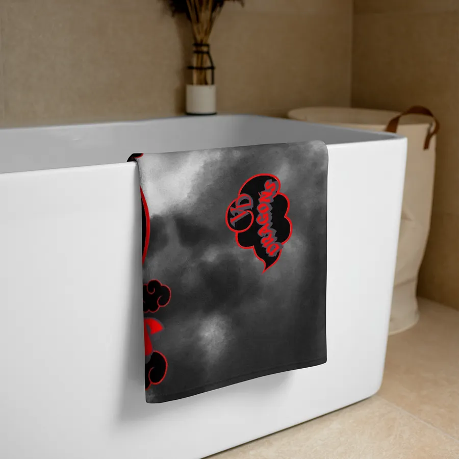 valerian dragons towel (blackXred trim) product image (3)