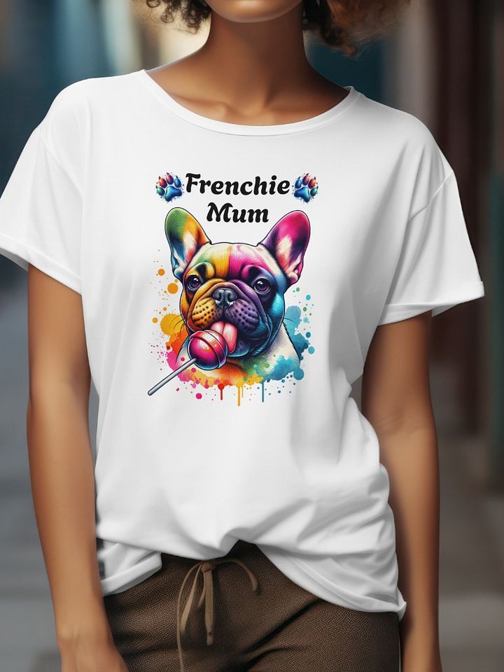 Colorful French Bulldog Lollipop T-Shirt for Frenchie mum product image (1)