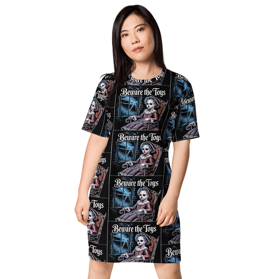 Midnight Veil Designs Gothic Fantasy 'Beware the Toys' All-Over Print T-Shirt Dress product image (1)