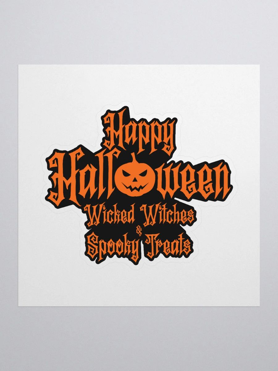 Party with our Happy Halloween Wicked Witches and Spooky Treats Sticker. product image (1)