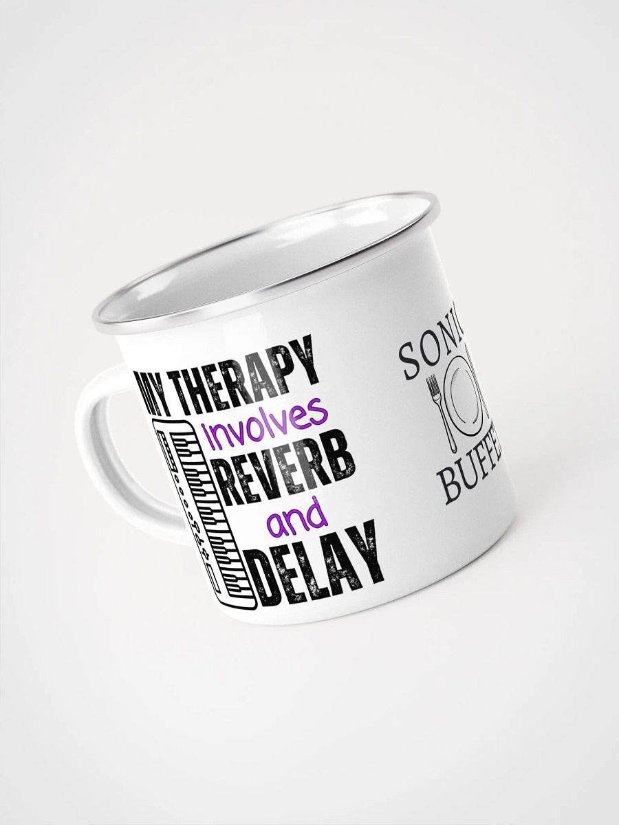 "My Therapy Involves Reverb and Delay" Enamel Coffee Mug product image (4)