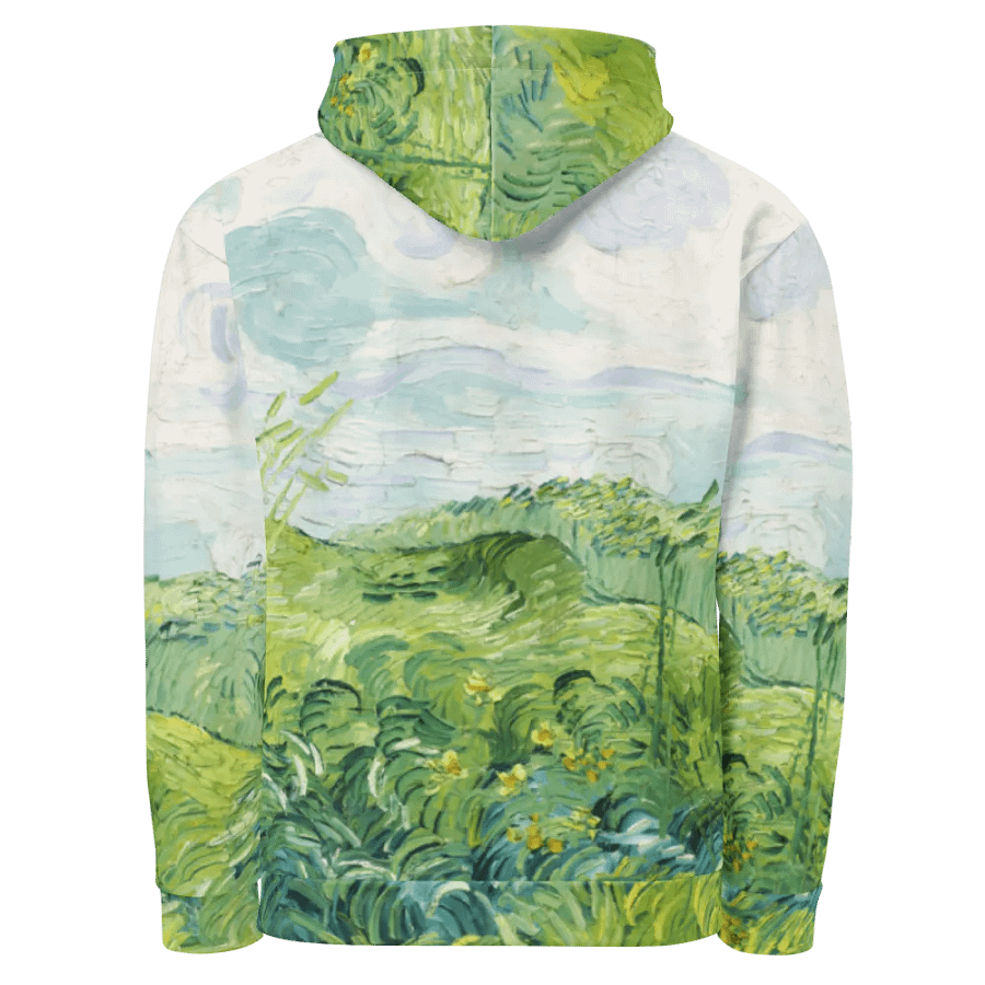 Green Wheat Fields All-Over Print Recycled Unisex Hoodie product image (4)