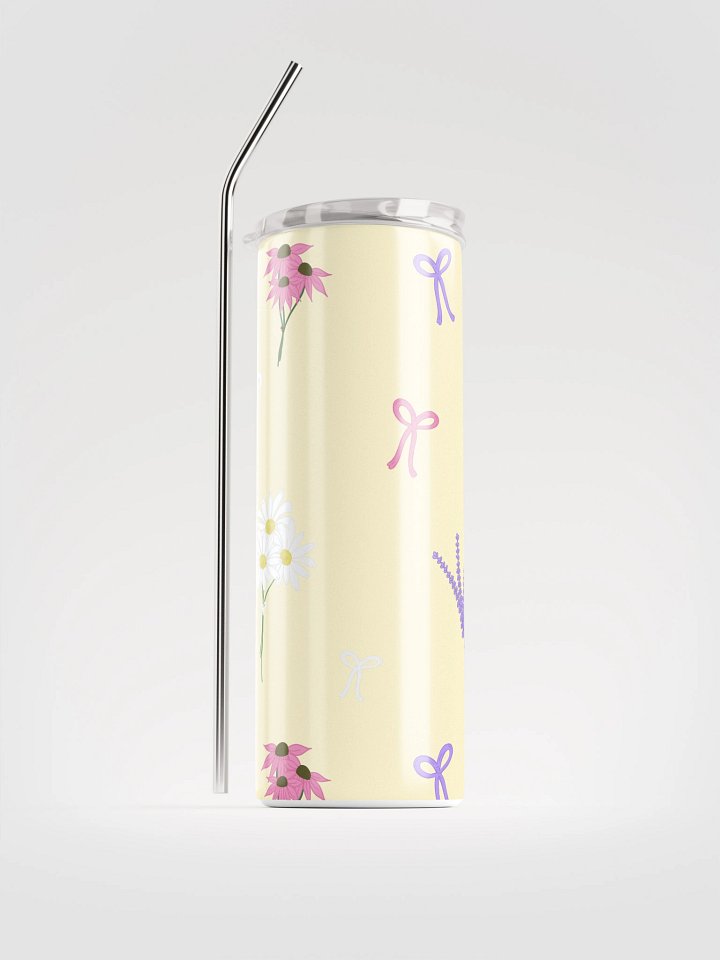Wildflowers and Bows Pattern- Yellow Background Stainless Steel Tumbler product image (2)