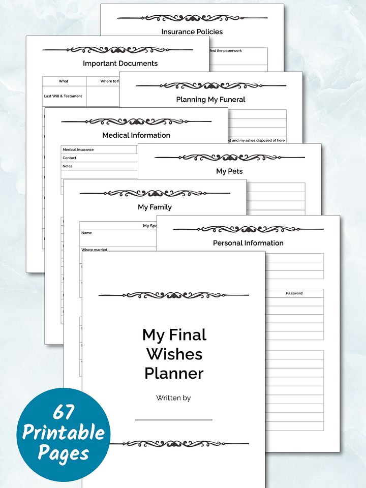 Printable Final Wishes Planner product image (2)