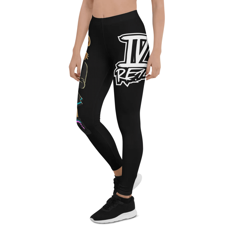 Standing Girl Bear Black All-Over Print Leggings product image (4)