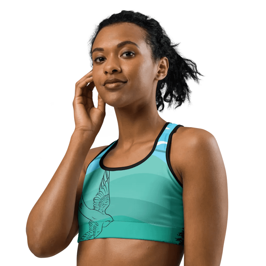 Bird in Flight Floral Horizon Custom Sports Bra product image (6)