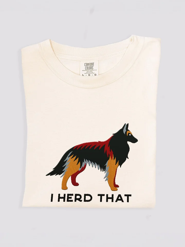 I Herd That T-Shirt(Embroidered) of a Belgian Tervuren(Black) product image (1)