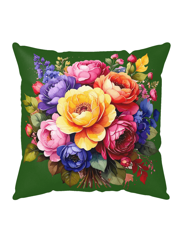 Columbia Road Market Floral All-Over Print Pillow (Green) product image (1)