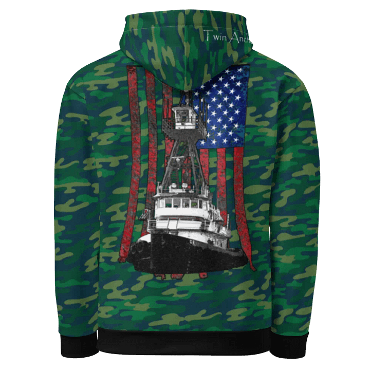 Teal Camouflage Tug CE & CE Flage Hoodie product image (1)
