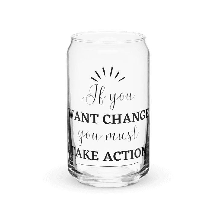 Action Taker’s Can Glass – Aesthetic Iced Coffee Tumbler for Achievers product image (1)