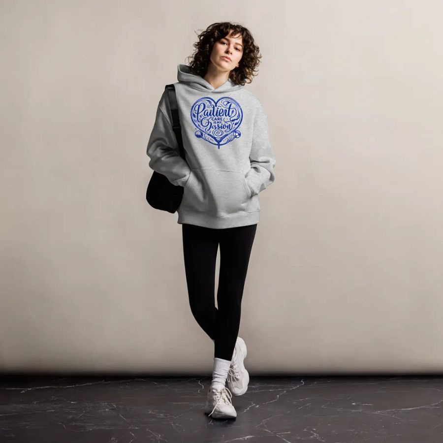 Passion Heart Blue Calligraphy Hoodie product image (8)