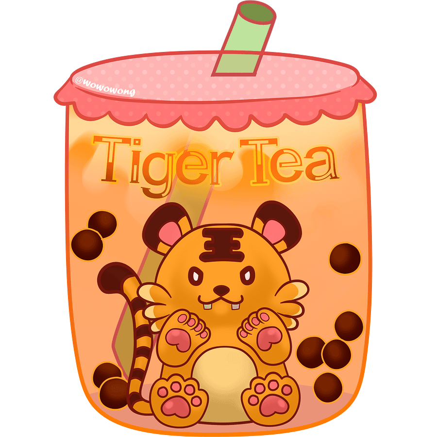 Zodiac Drinks - Tiger Milk Tea - Sticker product image (2)