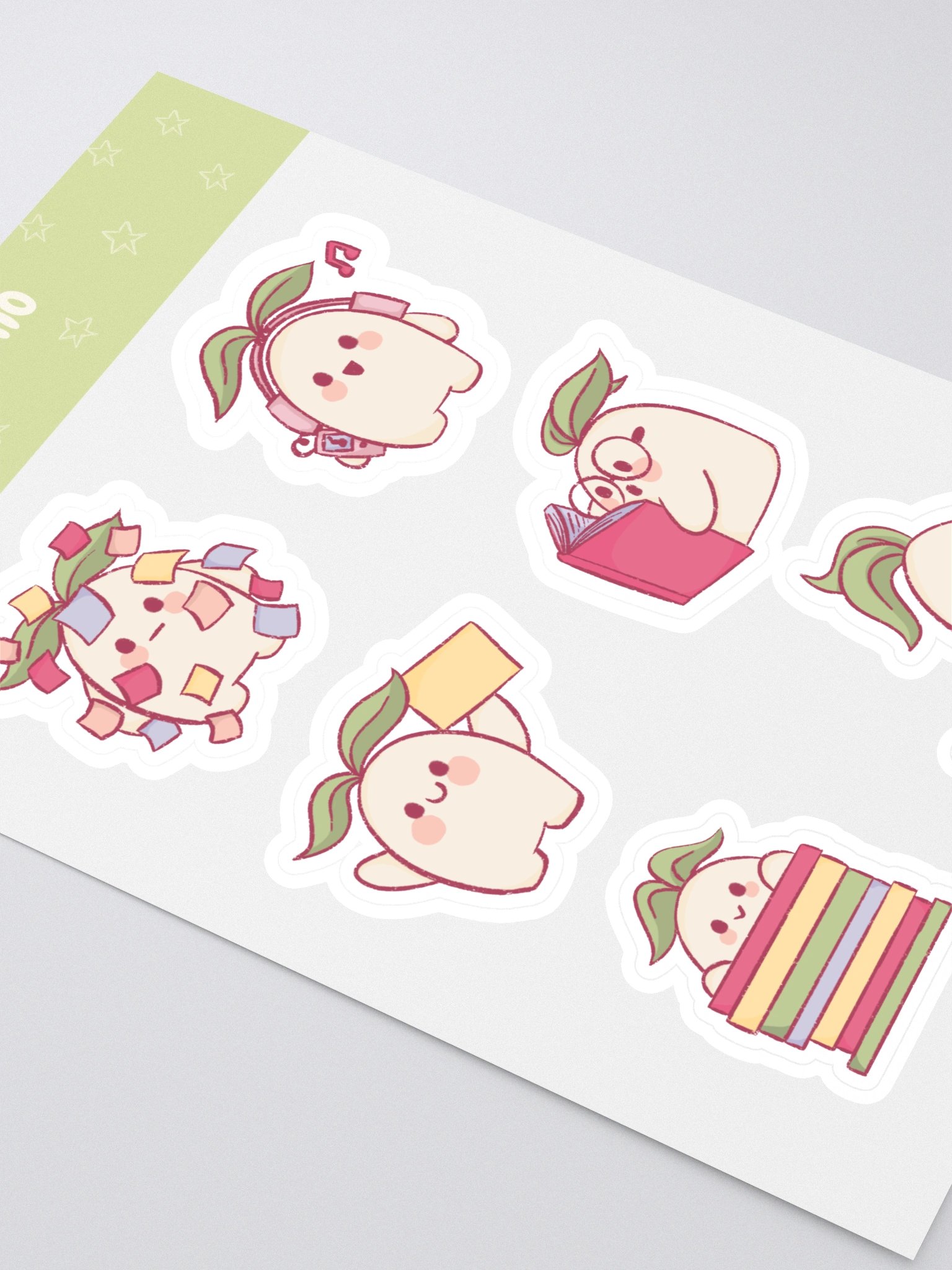Studytime Peppino Sticker Sheet – Cute Plant Stickers product image (2)
