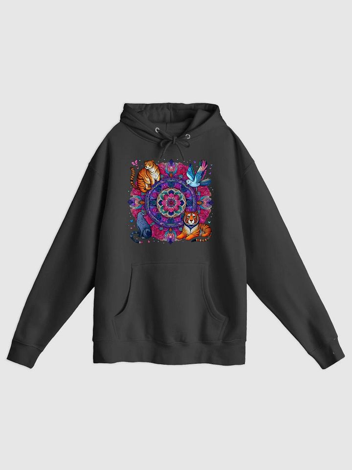 Men's Black Hooded Pullover with Animal Mandala Collection – Unique, Stylish, and Perfect for Any Occasion! product image (2)