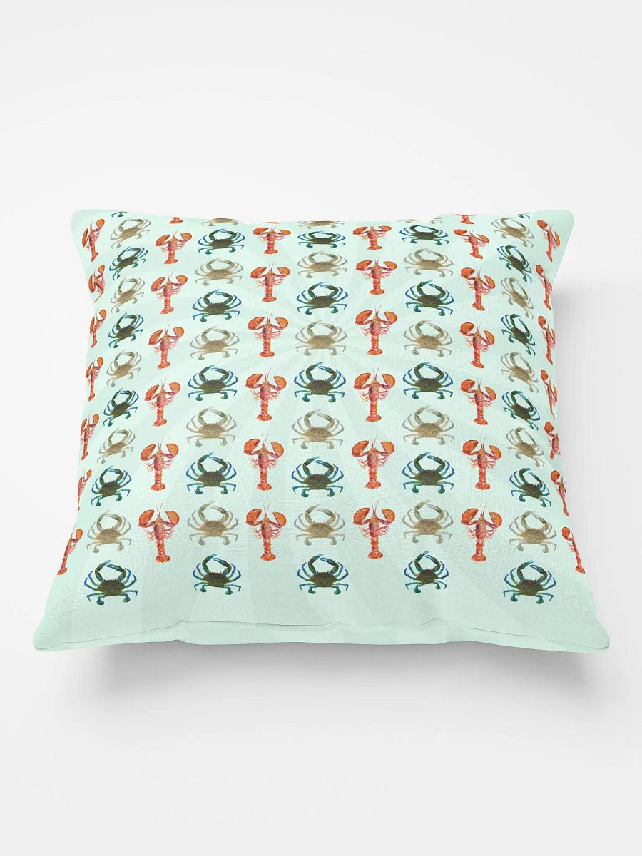 Copy of Crab and Lobster Pale Mint Green Pillow product image (2)