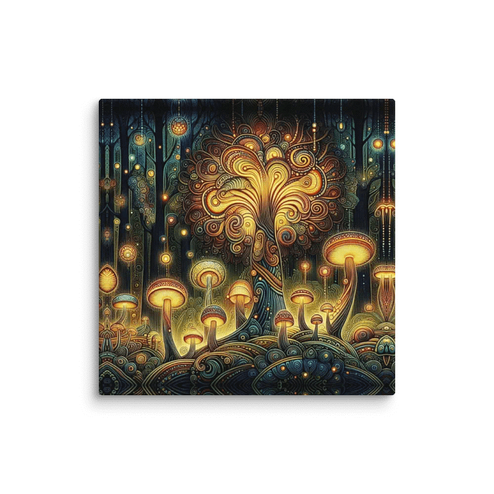 Mushroom Magic lit up and dancing on canvas product image (1)