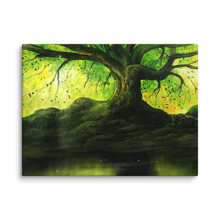 Green Oak Tree in Sunlight by the Pond product image (5)