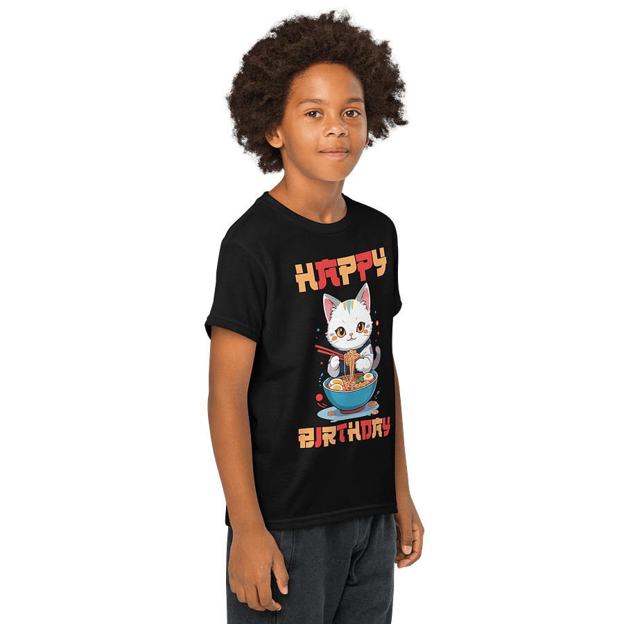 Happy Birthday (Cat With Noodles) T-Shirt For Kids product image (8)