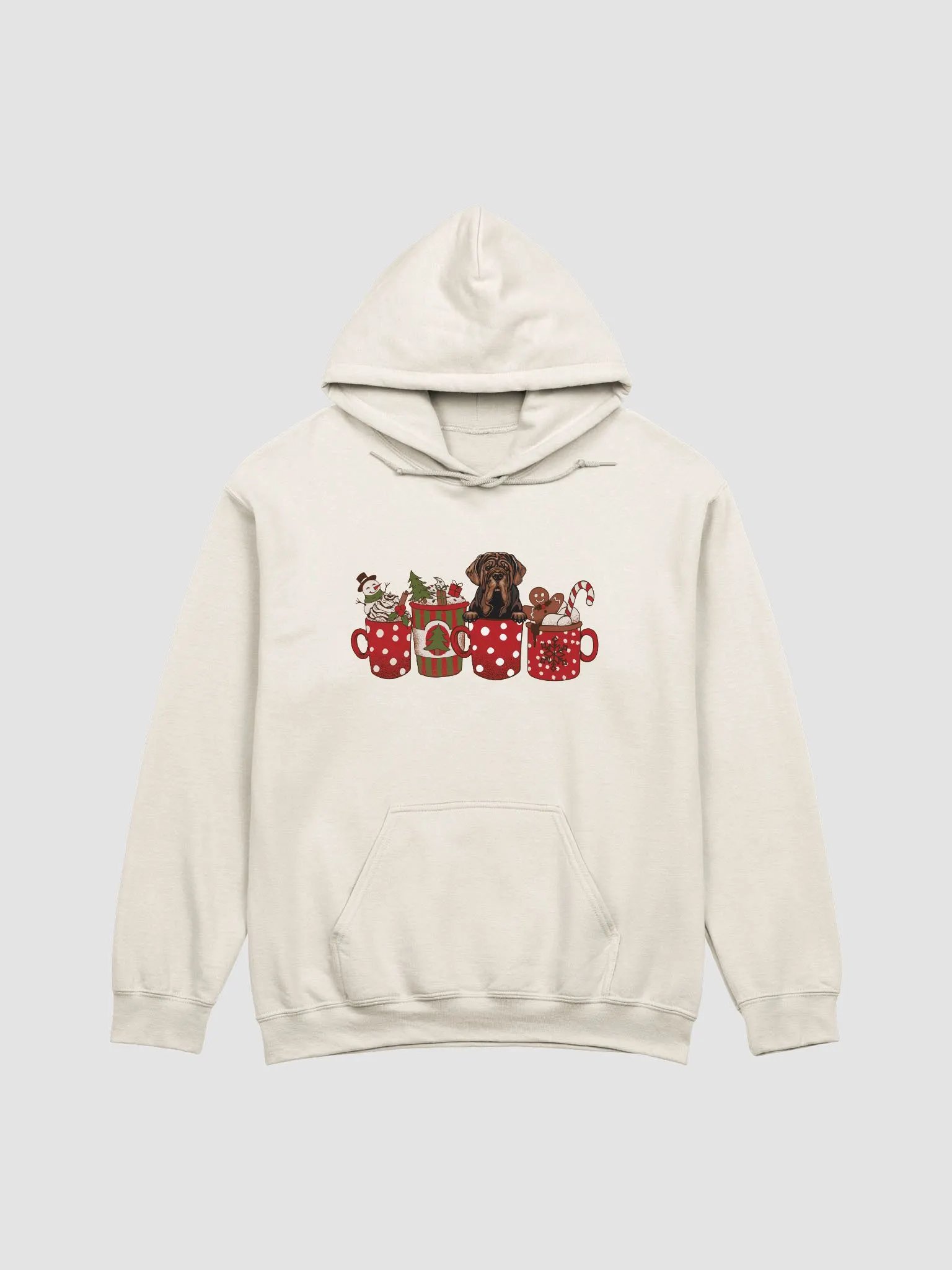 Cute Neapolitan Mastiff in a Christmas Cup Hooded Sweatshirt | Funny Christmas Pup in a Cup product image (19)