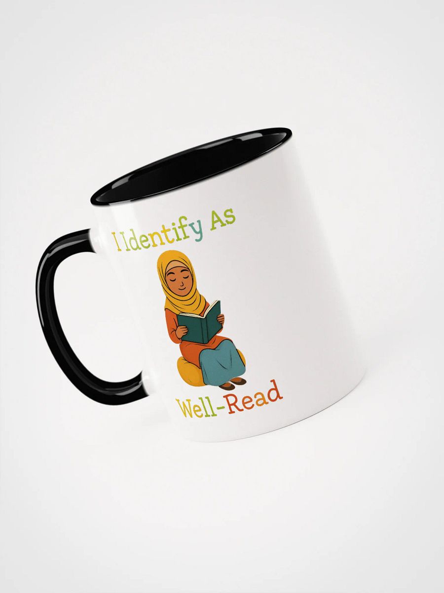 I Identify As Well-Read (Girl in Hijab Reading) Accent Mug product image (3)