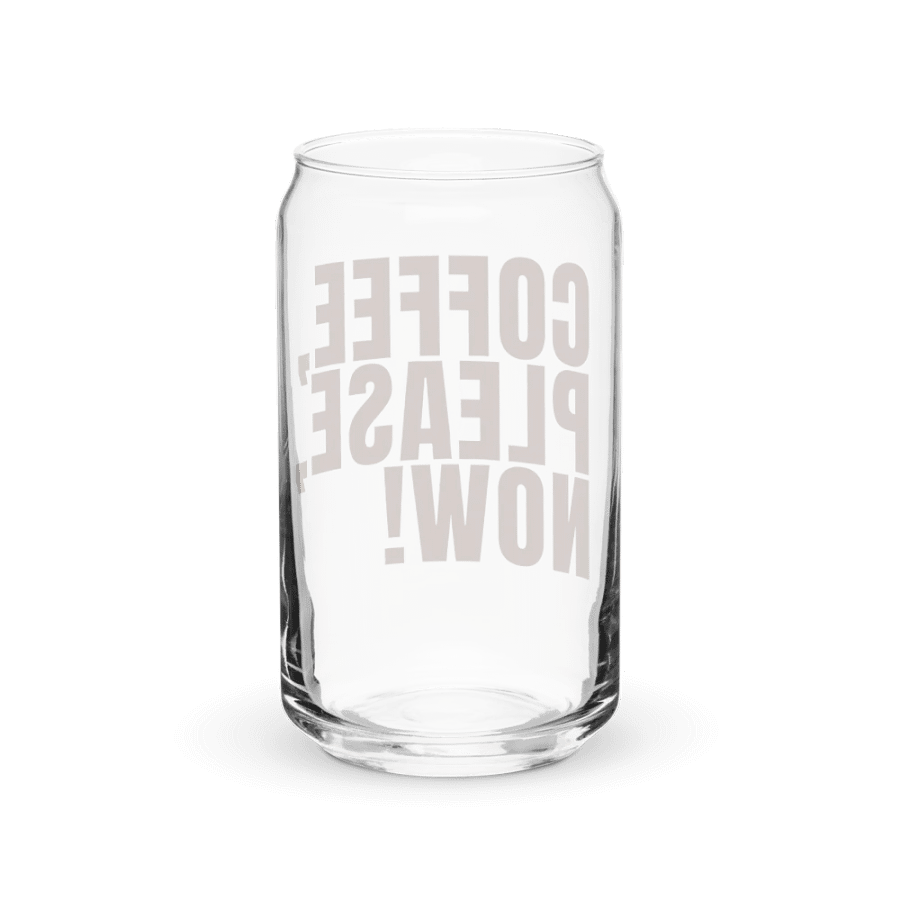 Bold Coffee Can Glass – "COFFEE, PLEASE, NOW!" – Fun Iced Coffee Cup product image (3)