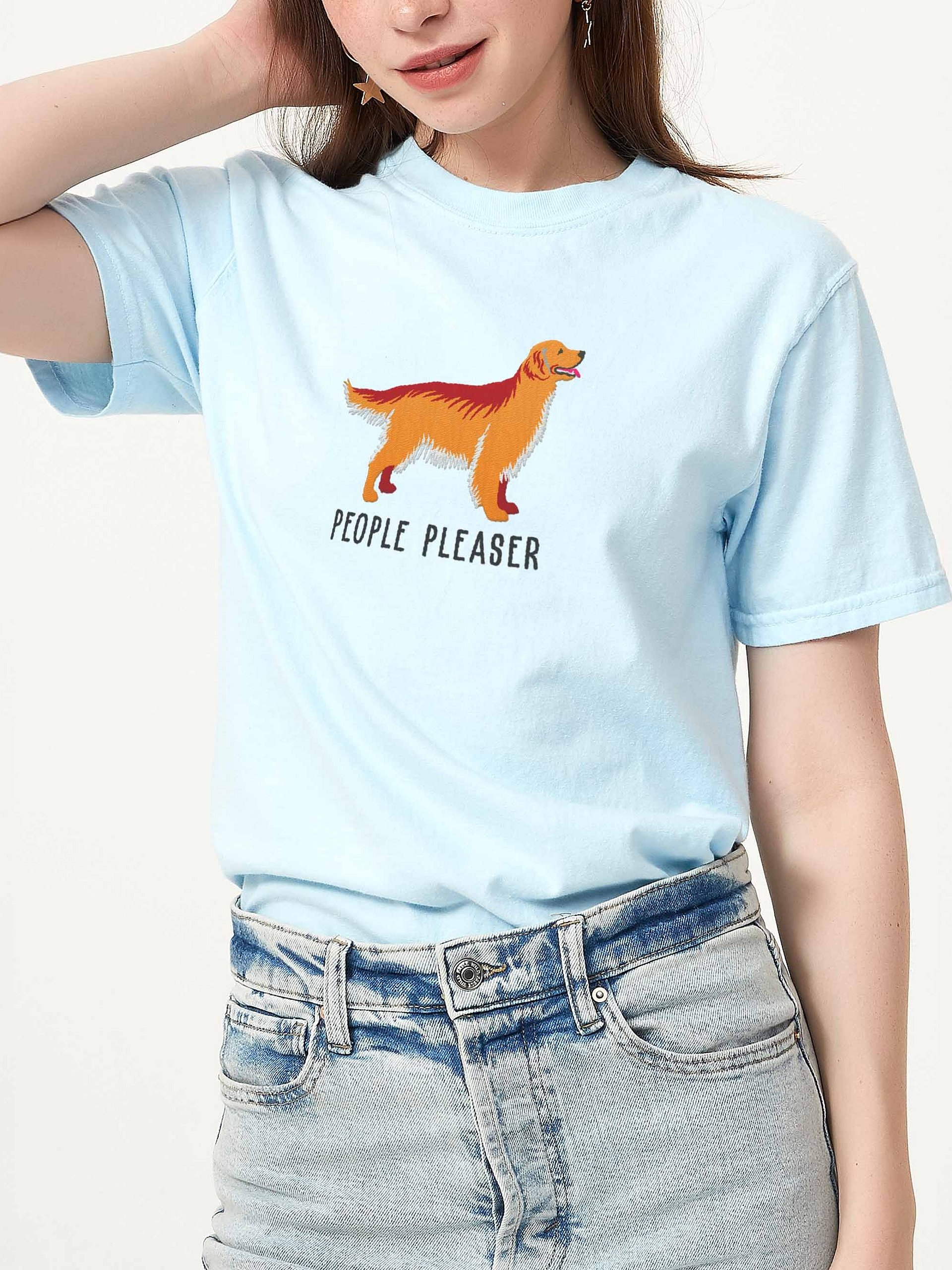 People Pleaser T-Shirt(Embroidered) of a Golden Retriever product image (2)