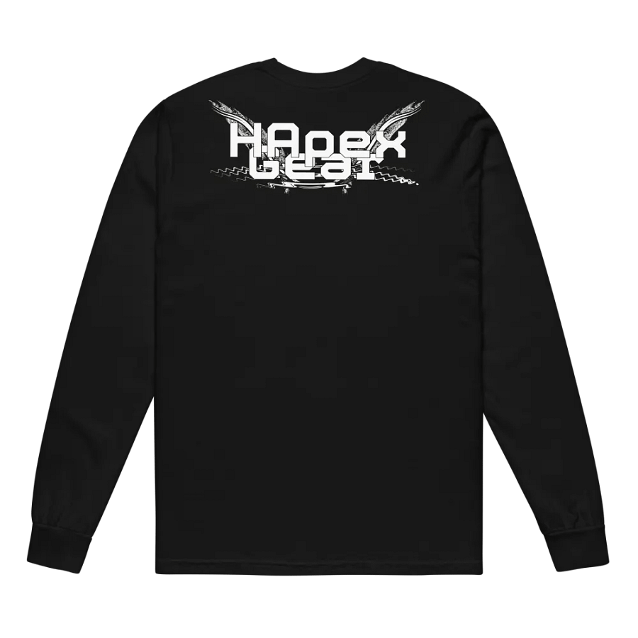 Unisex Garment-Dyed Heavyweight Long Sleeve Shirt - White HApex Gear White Logo product image (2)