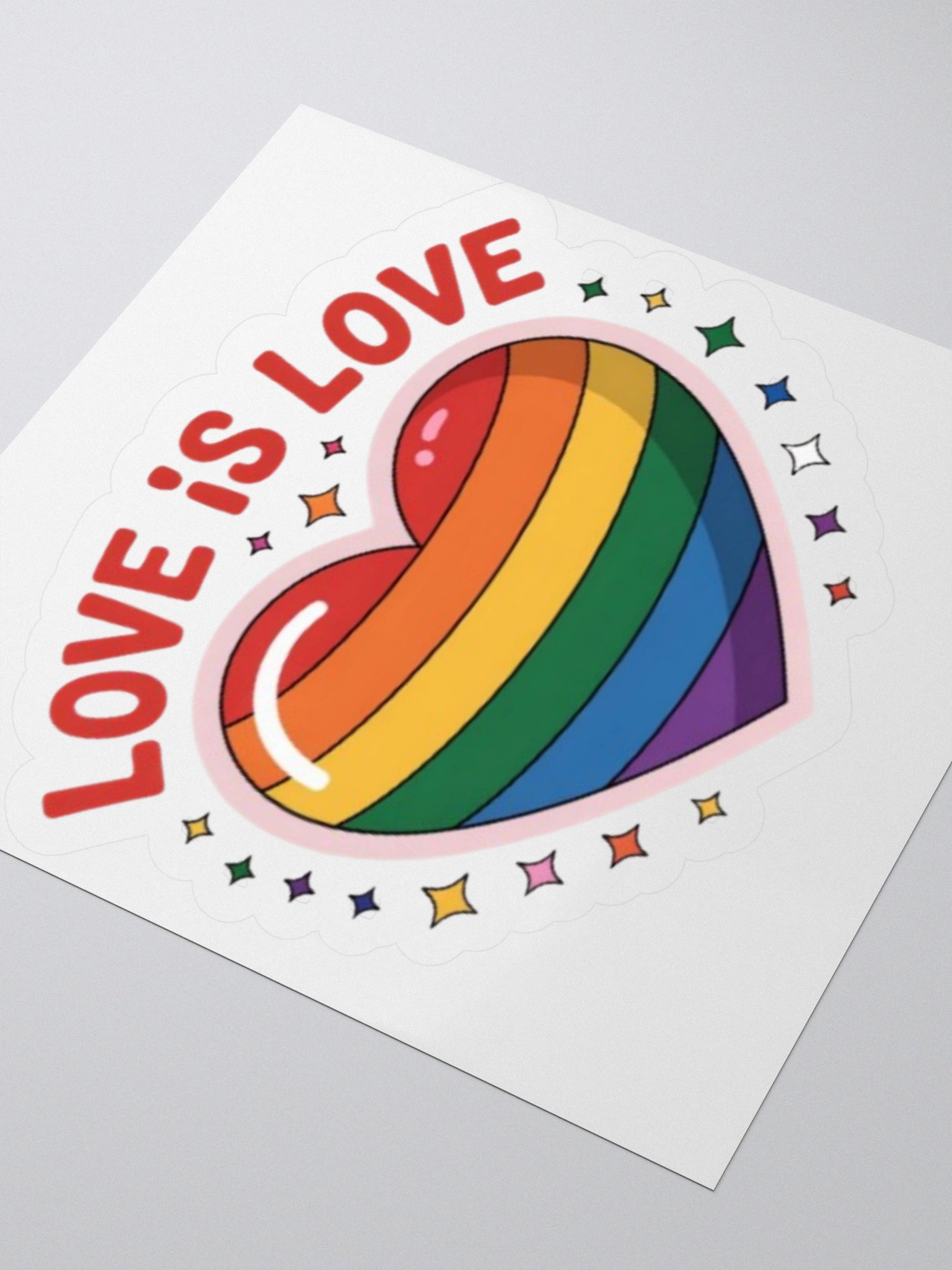 Exclusive 'Love is Love' Rainbow Heart Sticker – High-Quality Vinyl for Indoor Use product image (7)