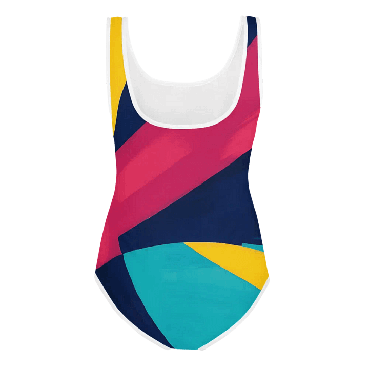 Abstract Lithographic Pattern Design Youth One Piece Swimsuit - V10 product image (2)