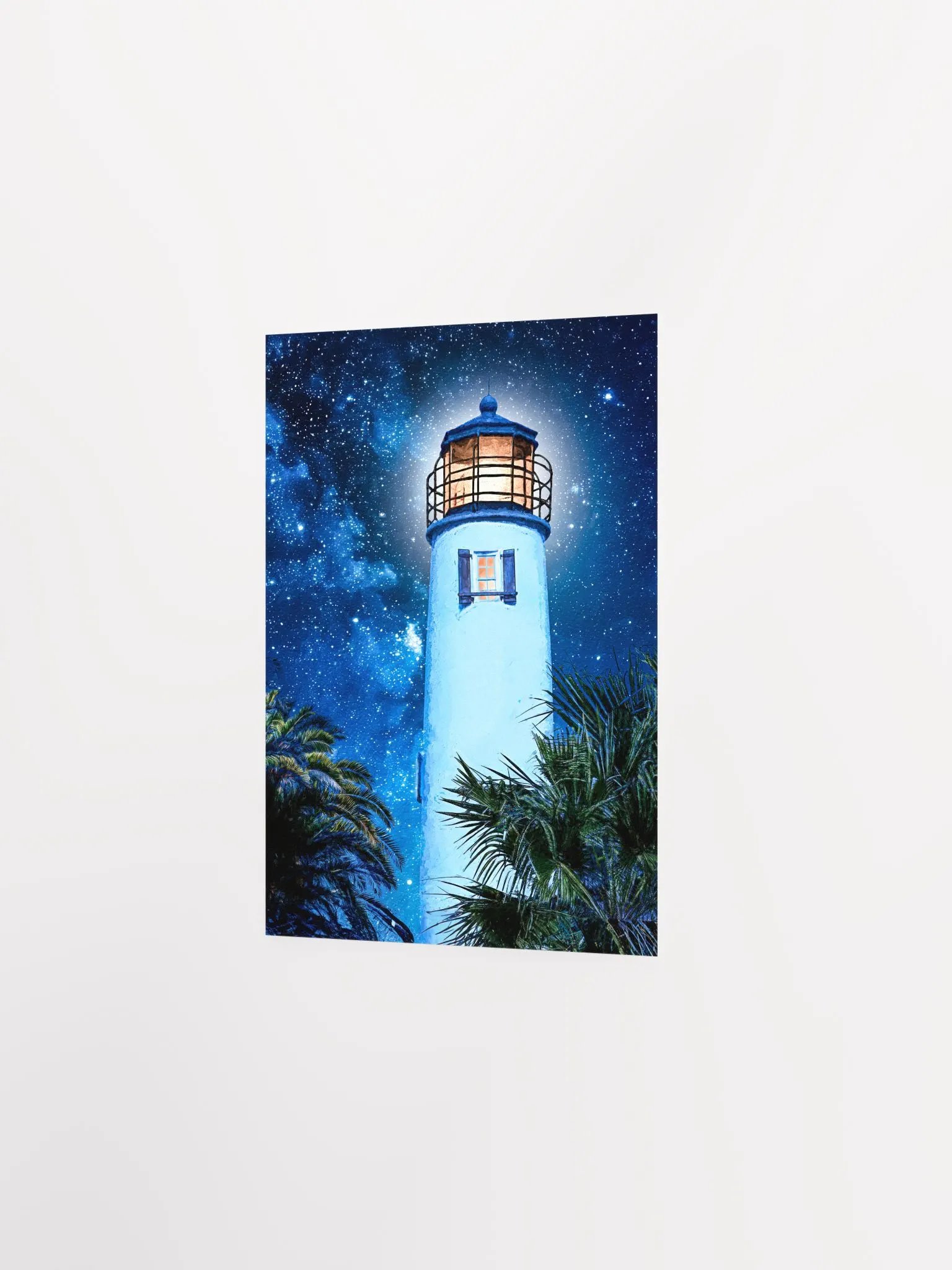 St. George Island Lighthouse by Night – Florida Studio Art Print product image (2)