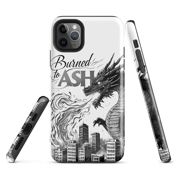 Apocalyptic Dragon Art | 'Burned to Ash' Monochrome Print IPhone Tough Case product image (3)