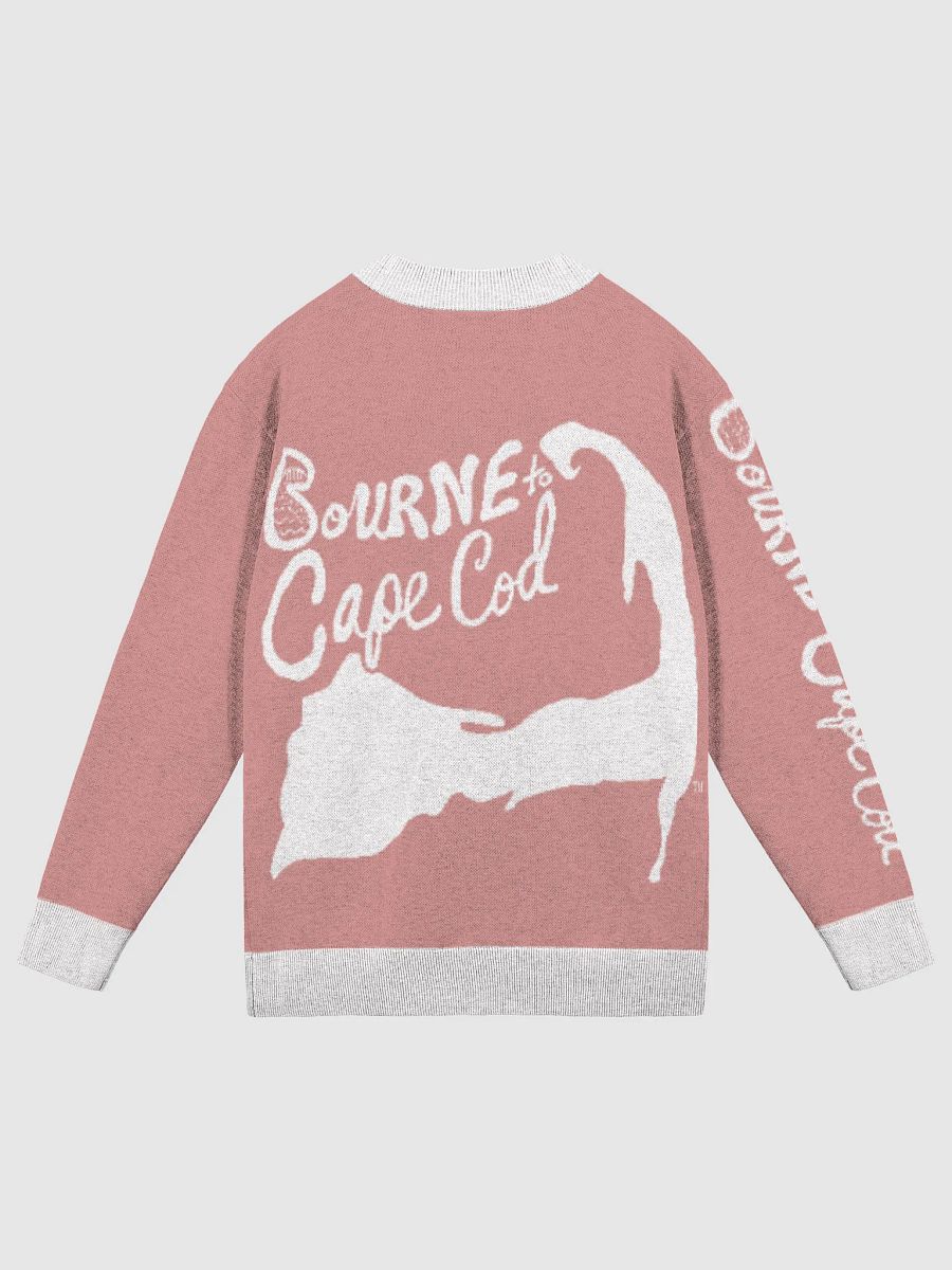 The Cape Cozy Cardigan | BOURNE to Cape Cod™ Unisex Knit Sweater | Coastal Classic Fit | Colors: Coral & White Trim product image (2)