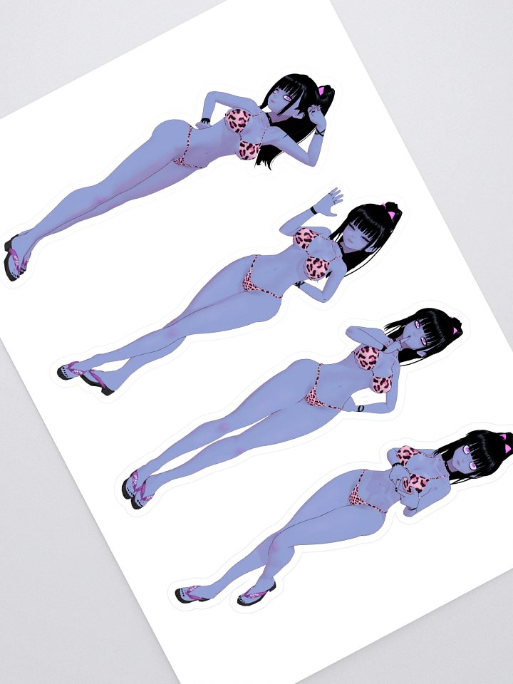 Pauline Beach Bikini Pinup Sticker Sheet #1 product image (1)