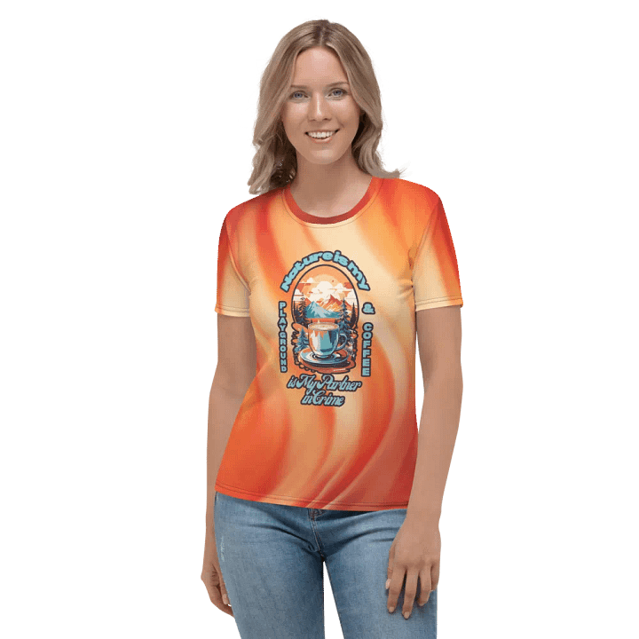 Nature is my Playground and Coffee is My Partner in Crime All Over Print T-shirt product image (2)