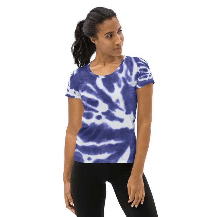 Radiant Blue Tie-Dye Women's Athletic Tee product image (1)
