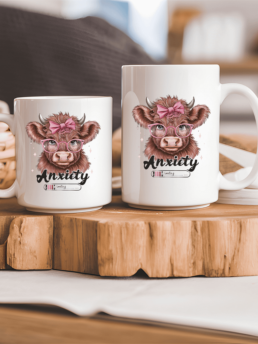 Anxiety Loading Coffee Mug – Funny Heifer Cow Design – Humorous Animal Lover Gift product image (4)