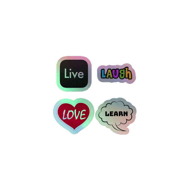 "Live, Laugh, Love, Learn" Holographic Sticker Set product image (1)