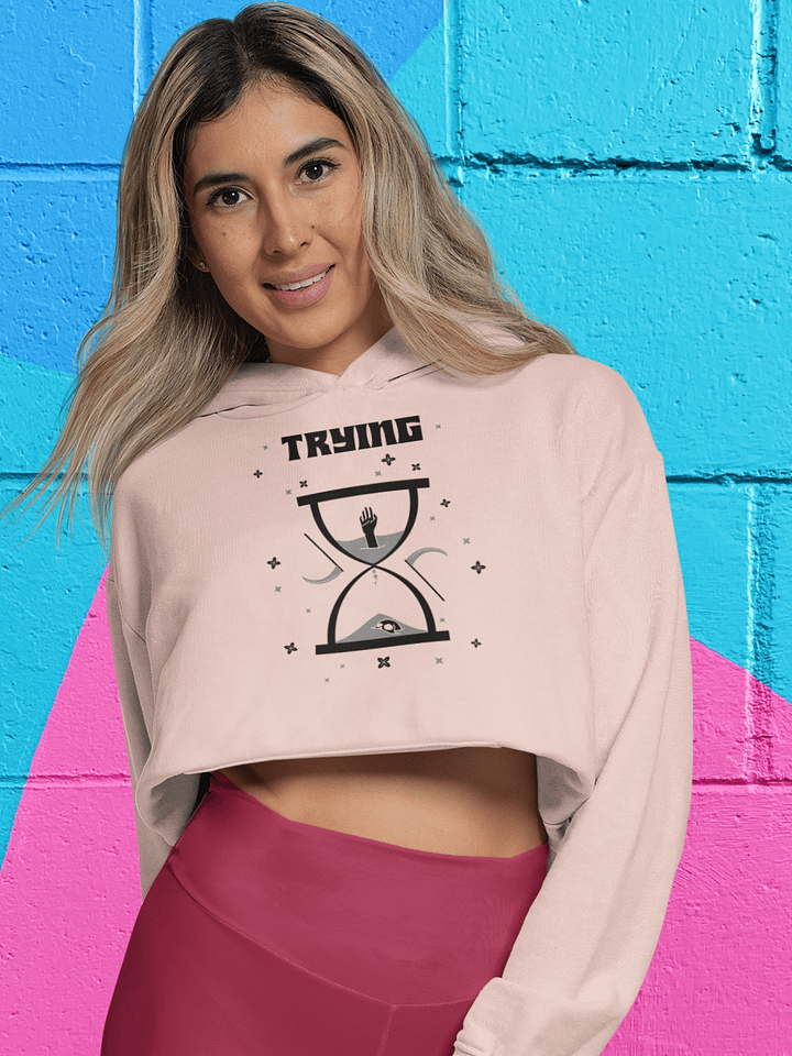 Trying Times fleece crop hoodie product image (1)