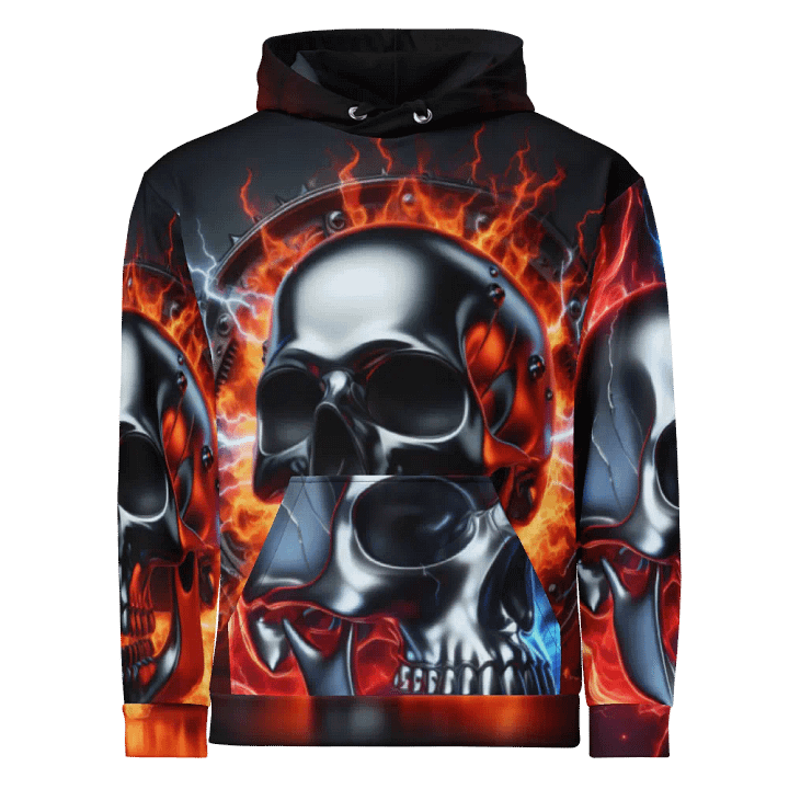 Electric Inferno - Unisex Skull Hoodie #8 product image (1)