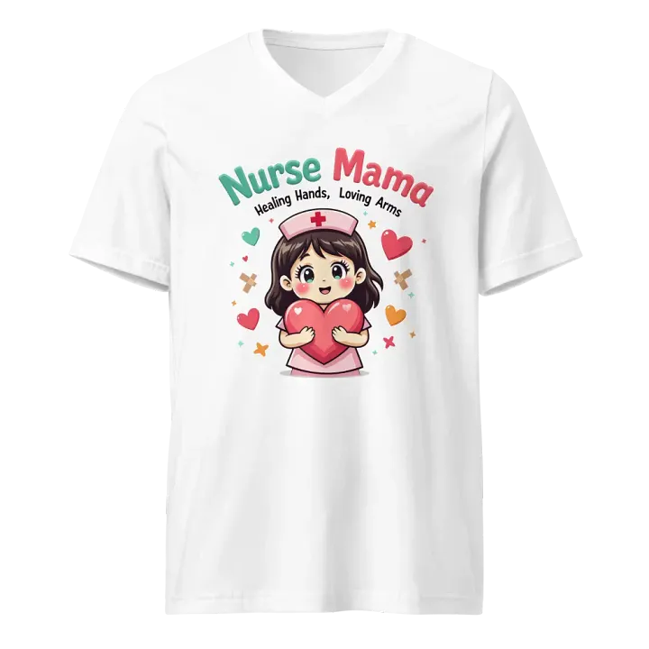 Nurse Mama Healing Hands V-Neck Tee product image (1)