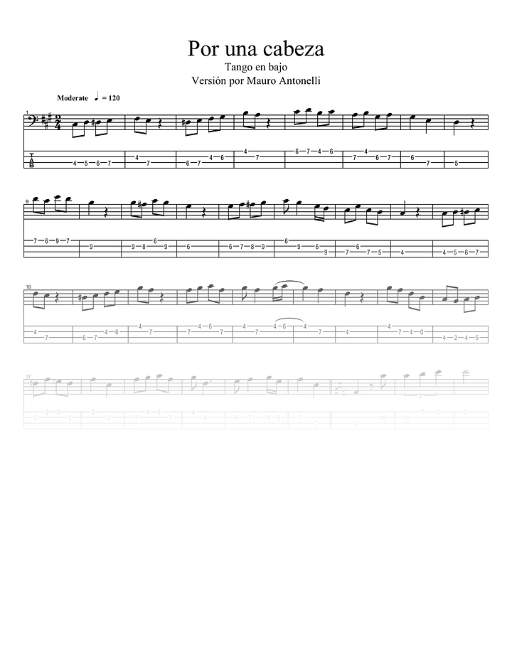 Por una cabeza - Partitura + Tabs product image (1)